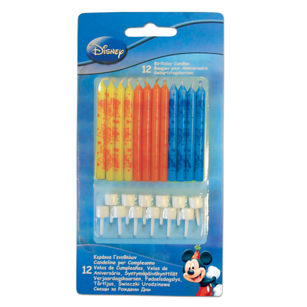Mickey Mouse lagkagelys 12 stk.