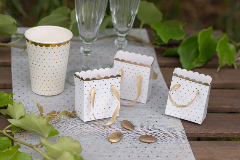 Lille hvid gavepose, 6x3x7 cm, 6 stk.