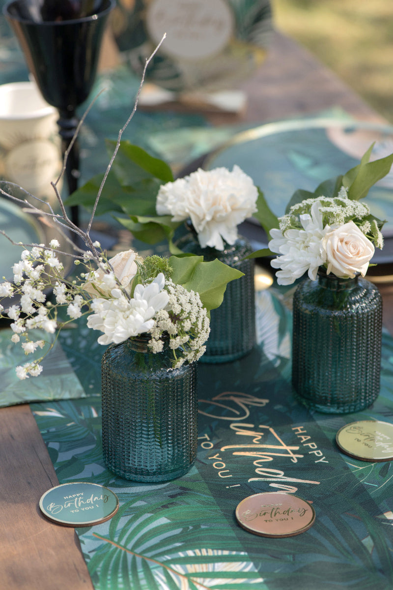 Blå glas vase, 1 stk.