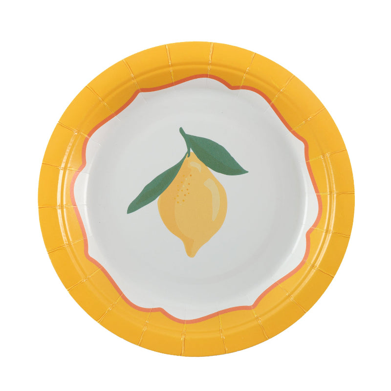 Gul citron tallerken, 6 stk.