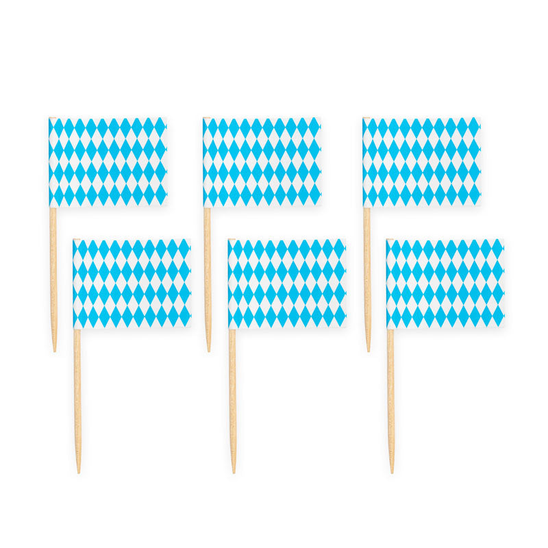 Oktoberfest Buffet flag i Bavariamønster 50 stk.