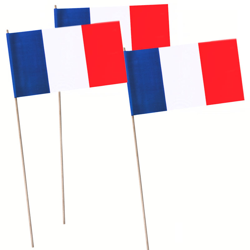 Franske blanke hurra flag - 10 stk