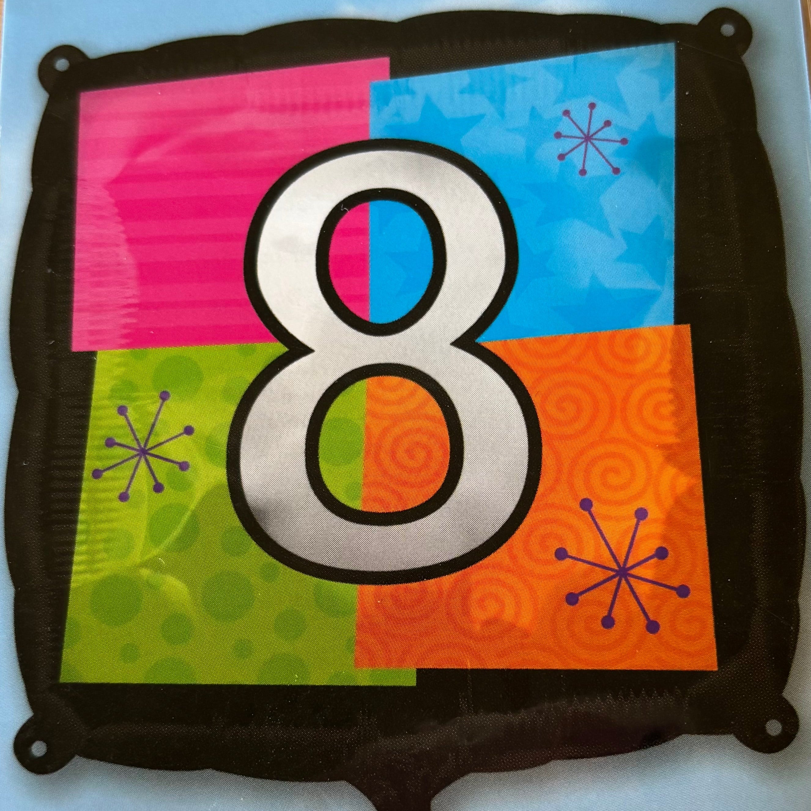 Firkantet folieballon, 8 - tal, 45 cm.