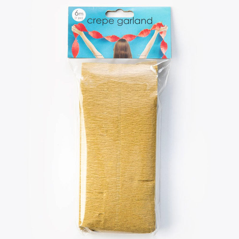 Crepe guirlande guld 6 m.