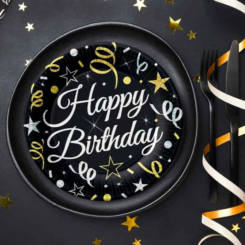 Happy Birthday Frokost tallerken 6 stk.