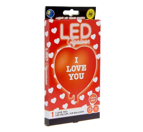 "I Love You", LED ballon, 1 stk.