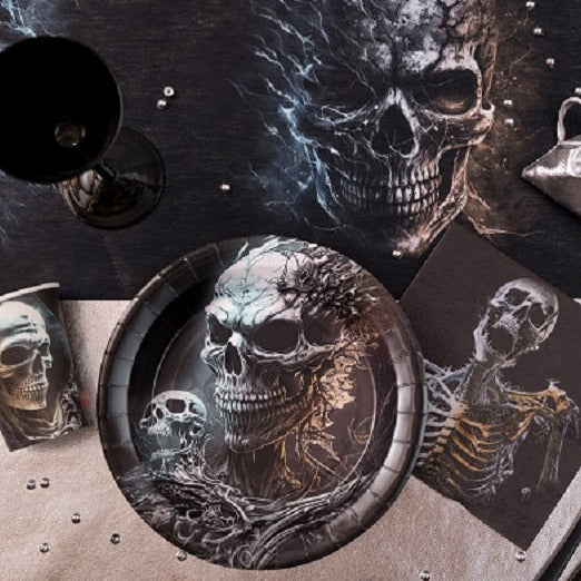 Halloween paptallerken sort, 22,5 cm. cm., 10 stk.