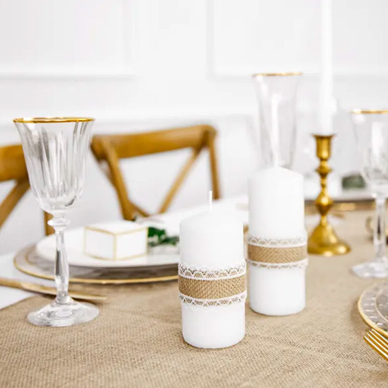 Inspiration med Jute bånd med blonde design, 5m
