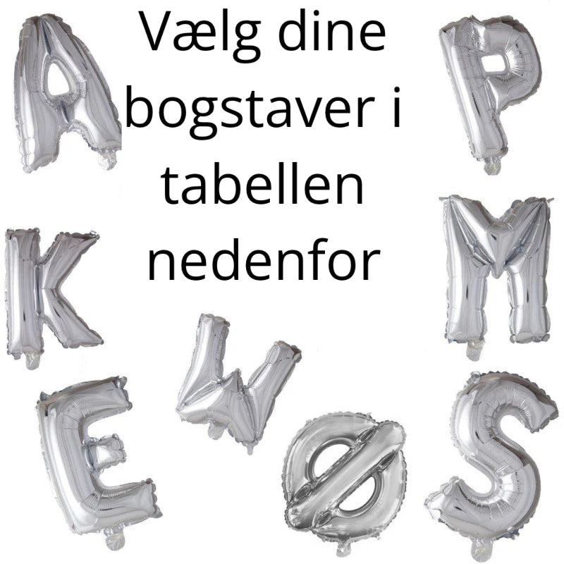 Sølv bogstav XL ballon 100 cm - Vælg bogstav i tabellen