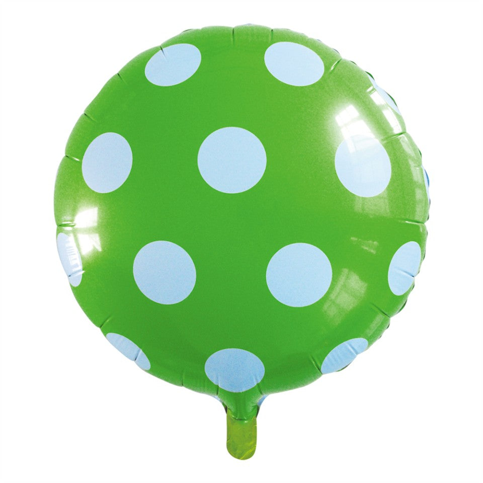 Grøn prikket folieballon, 18"