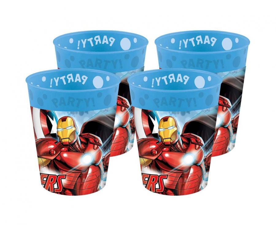 Genbrugelig Avengers plastkop, 4 stk.