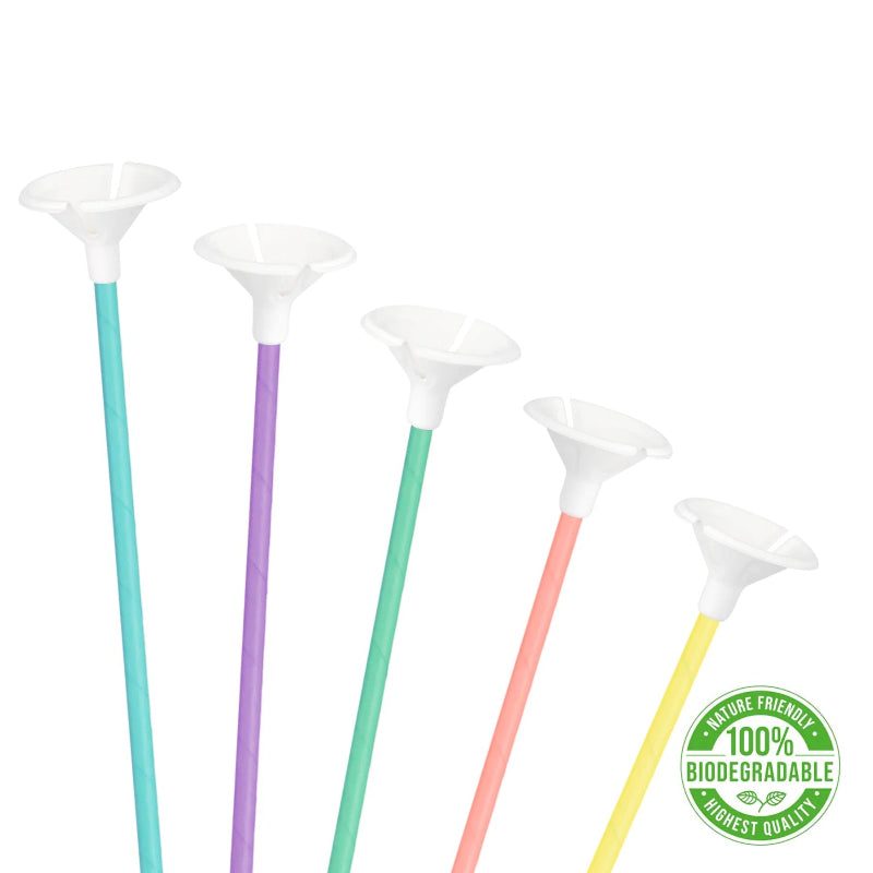 Pastel papir ballonpinde, 35 cm, 10 stk.