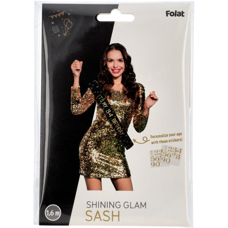 Fødselsdags skråbånd, 1,6 m.