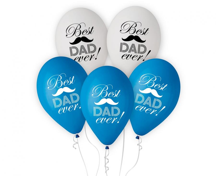 "Best dad" latex balloner, 12", 5 stk.