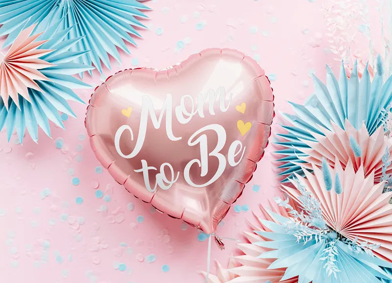 Lyserød "Mom to be" folieballon, 35 cm.