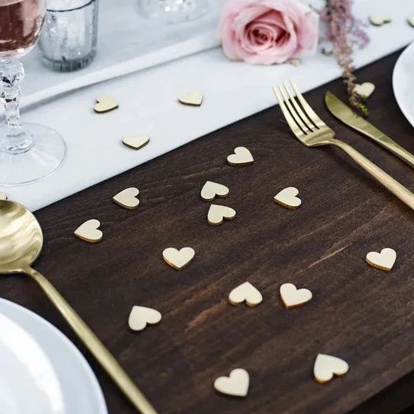 Træ hjertekonfetti, 50 stk.