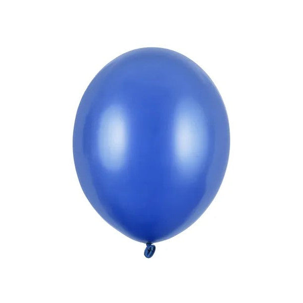 Blå metallic latexballon, 100 stk, 9"