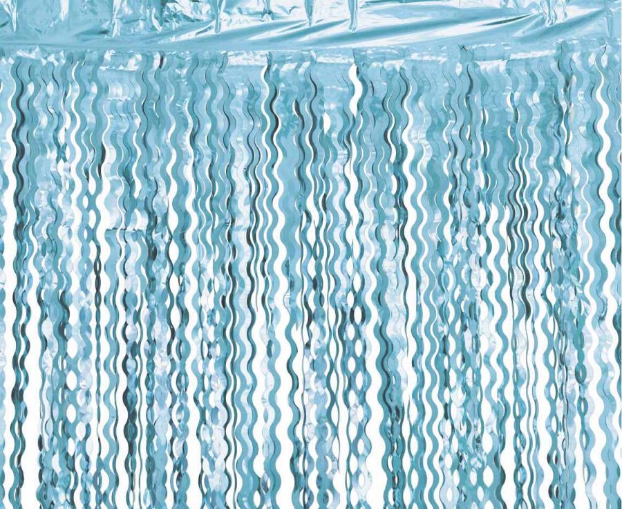 Blå spiral dørgardin, 100x200 cm.