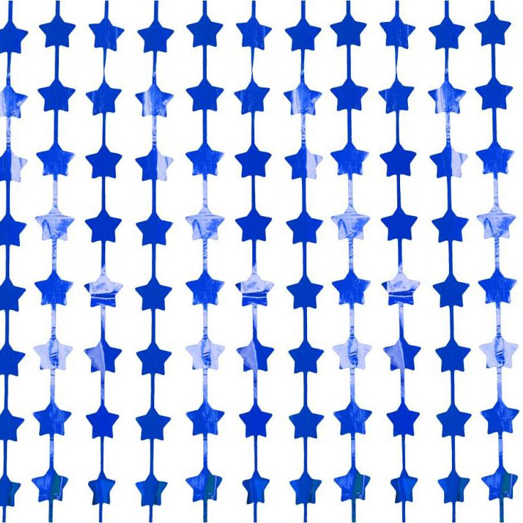 Dørgardin med mørkeblå stjerner, 100x200 cm.