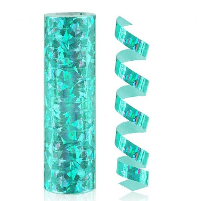 Holografisk turkis serpentin, 1 stk.