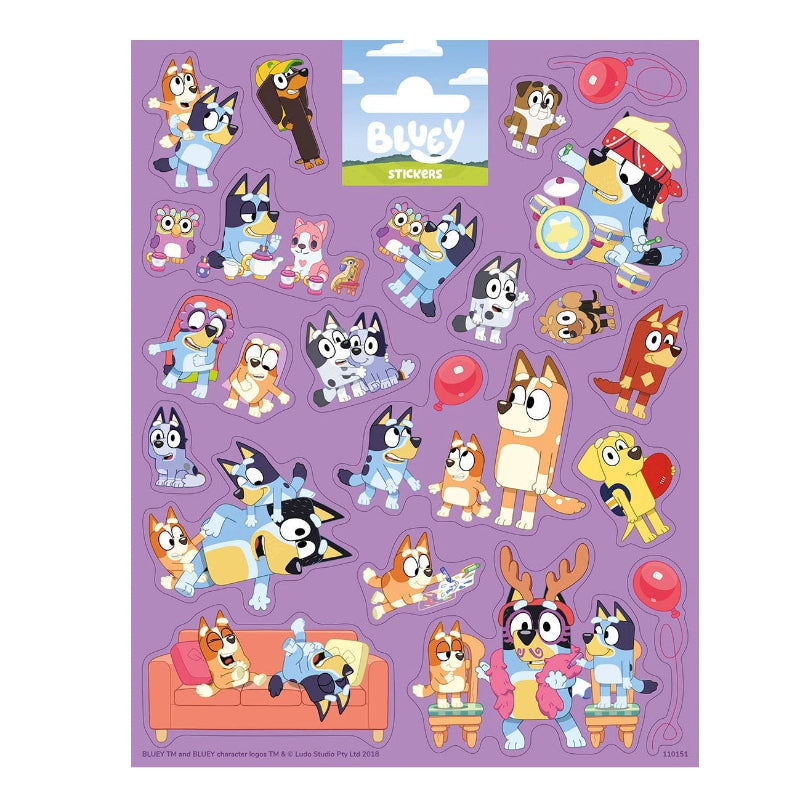 Bluey klistermærker, 1 ark.