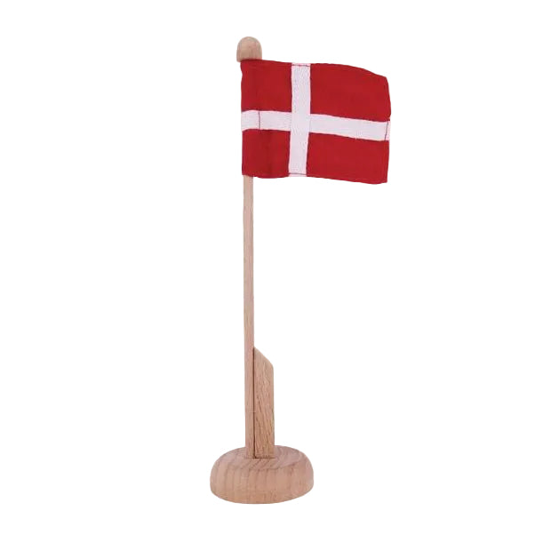 Dansk bordflag, træ 25 cm