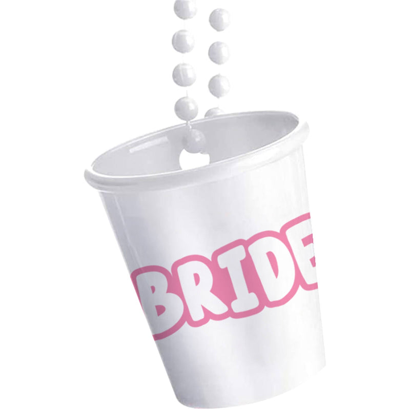 Hvid "bride" shotglas i kæde, 1 stk.