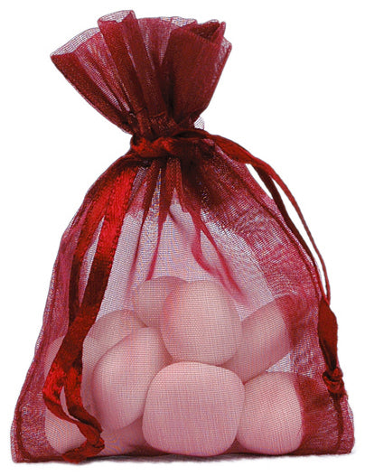 Burgundy Organza poser 10 stk.