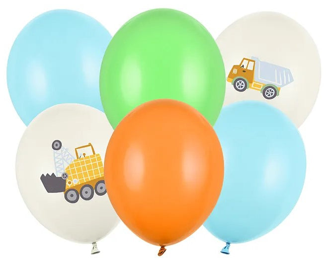 Byggeplads balloner, 30 cm, 6 stk.