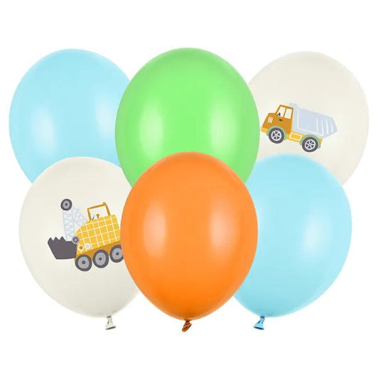 Byggeplads balloner, 30 cm, 6 stk.