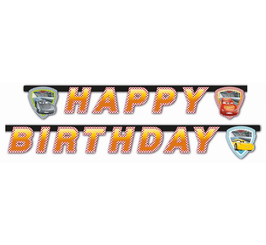 Cars "Happy birthday" guirlande, 200 cm.