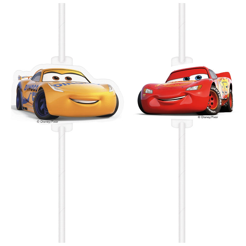 Cars 3 papir sugerør, 4 stk.