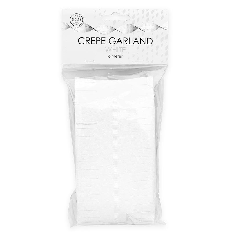 Crepe guirlande Hvid 6 m