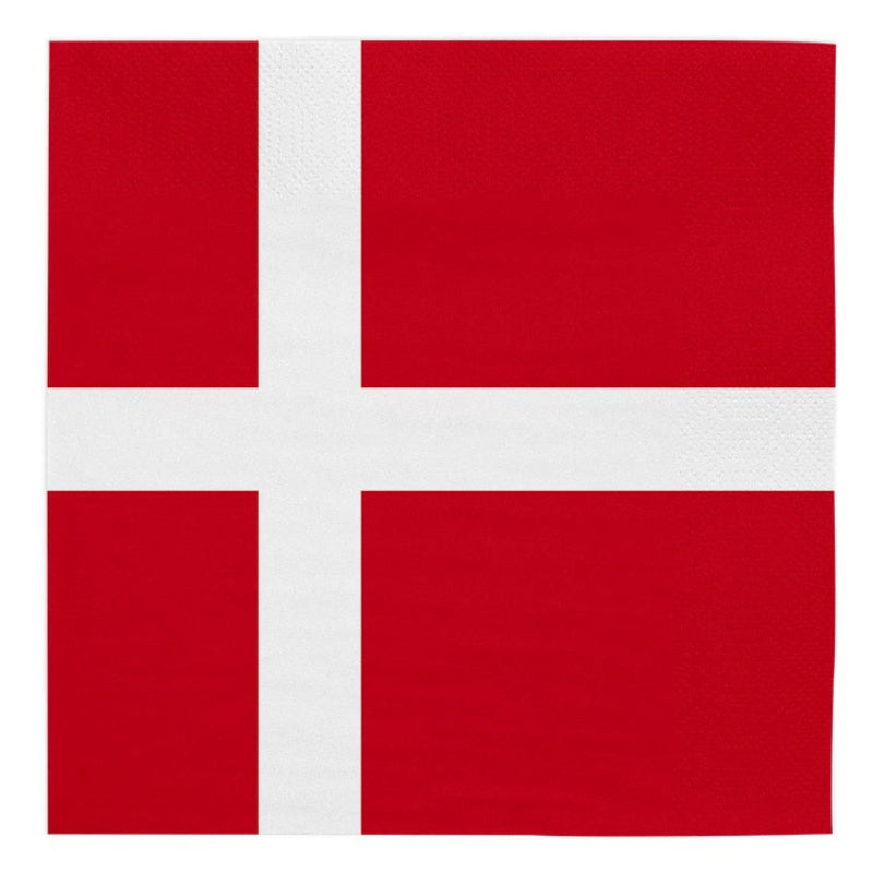 Dannebrog servietter, 20 stk.