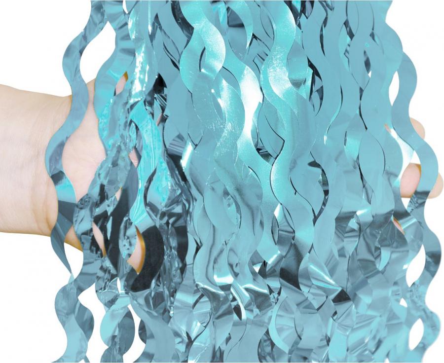 Blå spiral dørgardin, 100x200 cm.