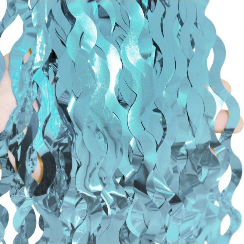 Blå spiral foliegardin, 100x200 cm.