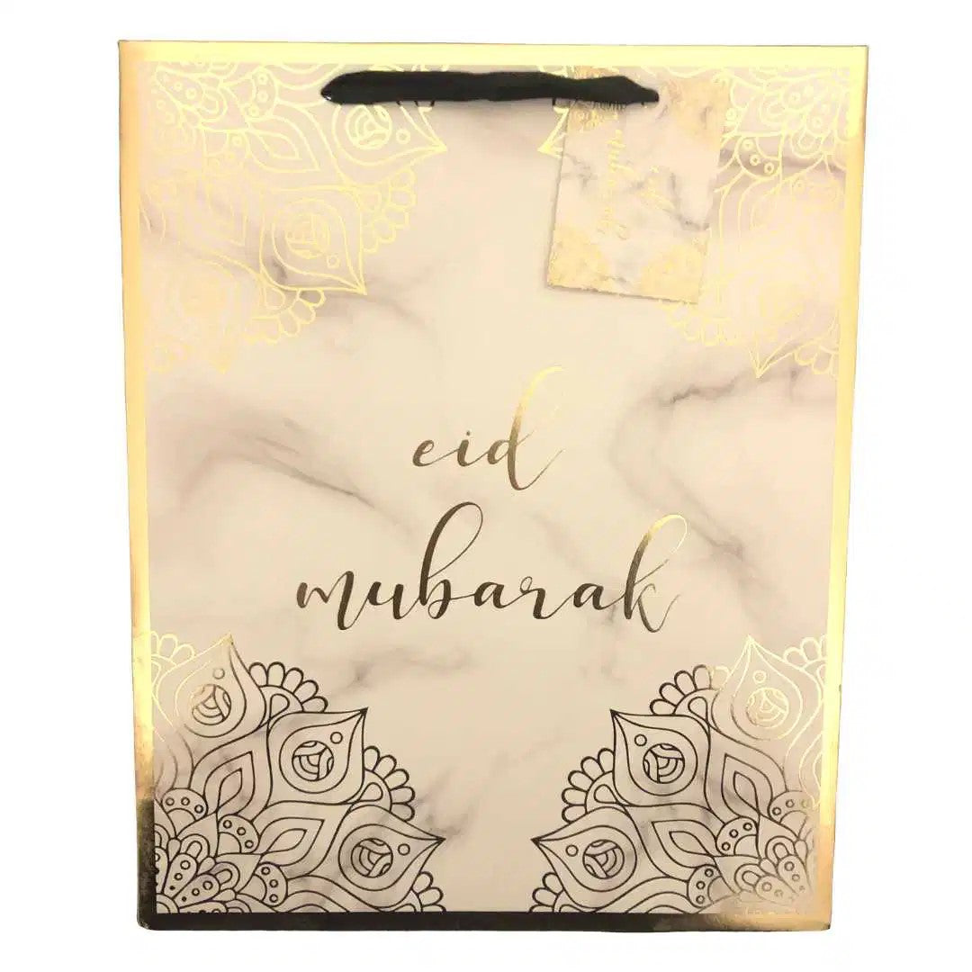 EID Mubarak, marmor og guld gavepose, 1 stk.