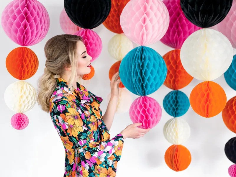 Lyserød honeycomb, 30 cm.