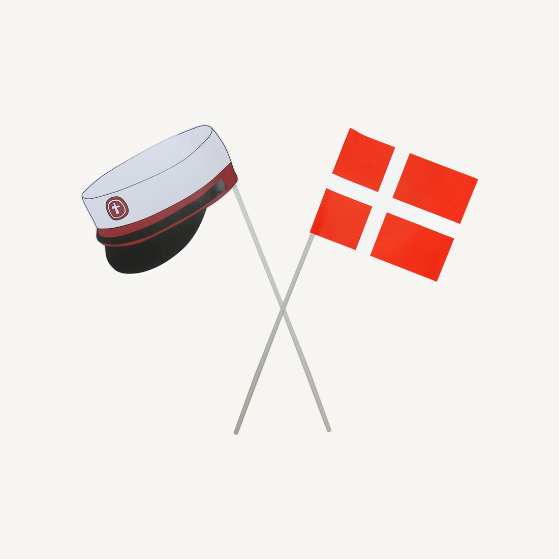 Røde studenterflag + flag, 10 stk.