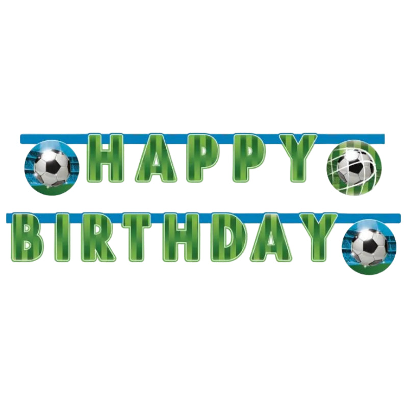 Fodbold "Happy birthday" guirlande, 2 m.