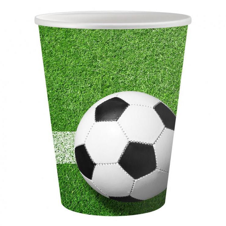 Grøn fodbold pap kop, 6 stk.