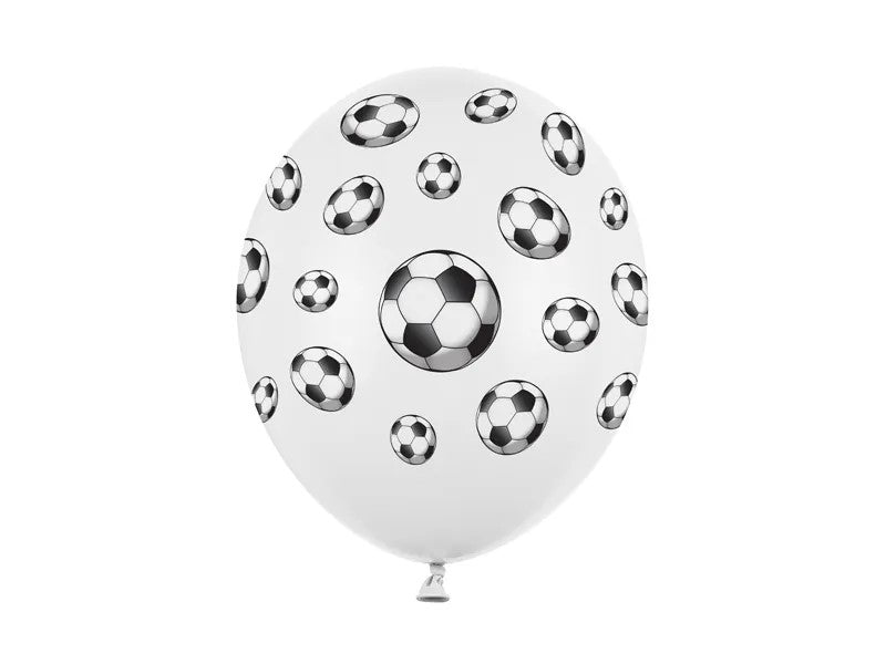 Fodbold latex balloner, 30 cm, 6 stk.
