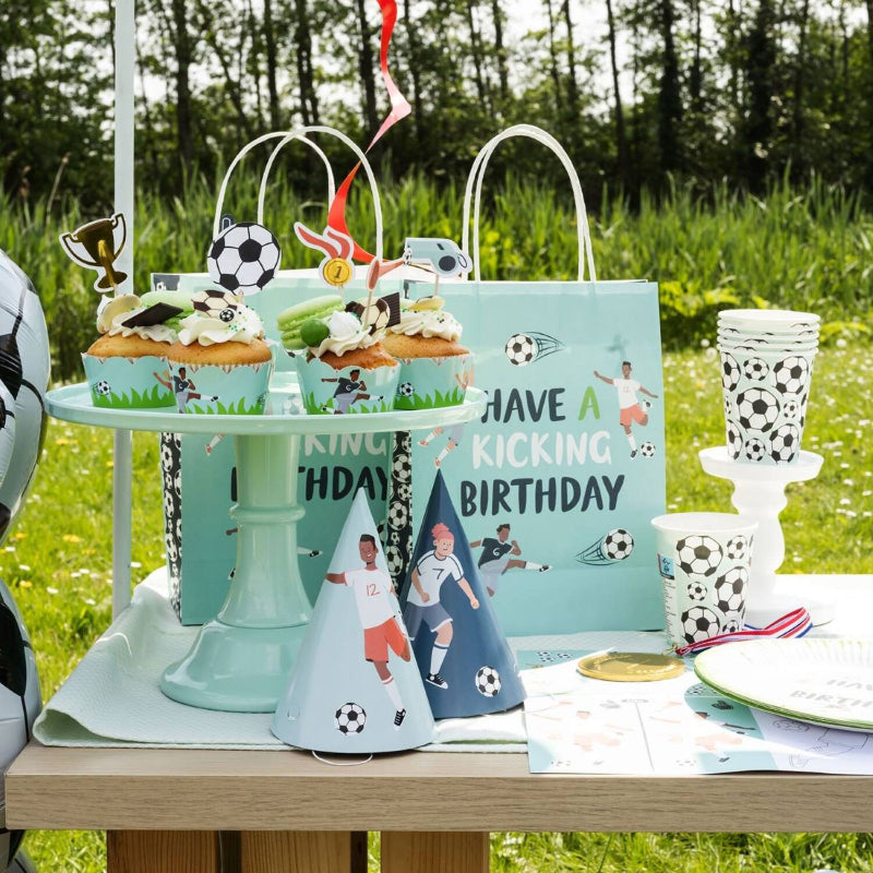Fodbold cupcake sæt, 6 sæt.