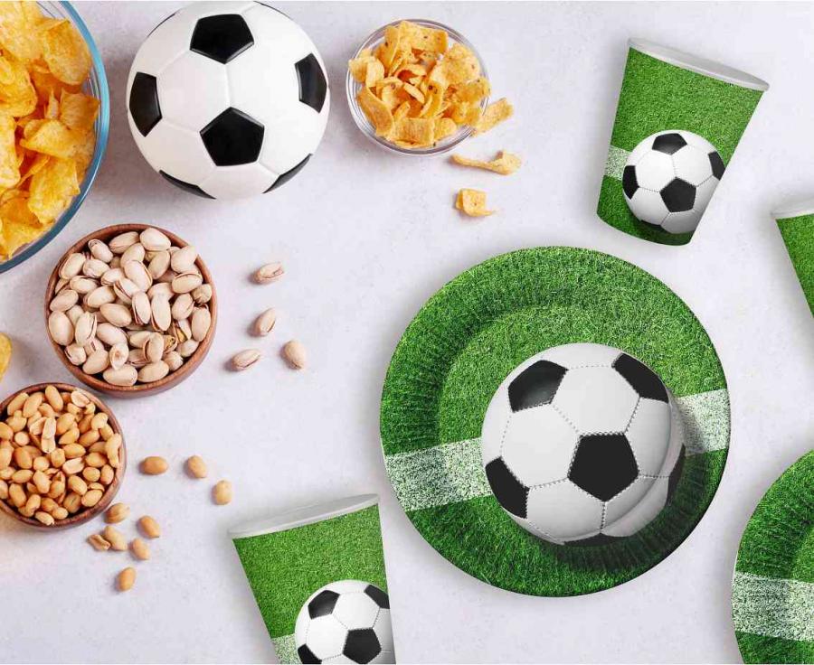 Grøn fodbold pap kop, 6 stk.