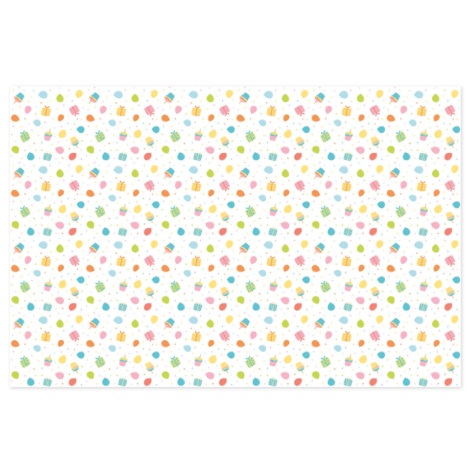 Fødselsdags papirdug, 120x180 cm.