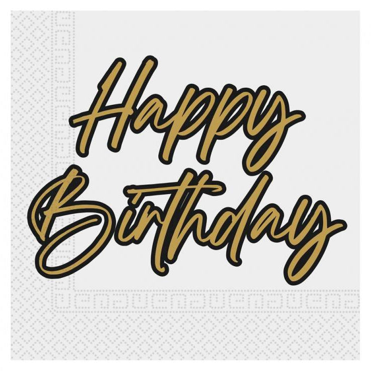 Hvid fødselsdagsserviet, 20 stk.