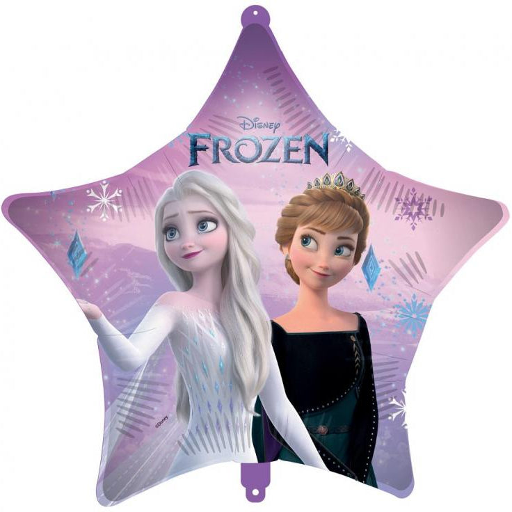 Stjerneformet Frozen folieballon, 46 cm.