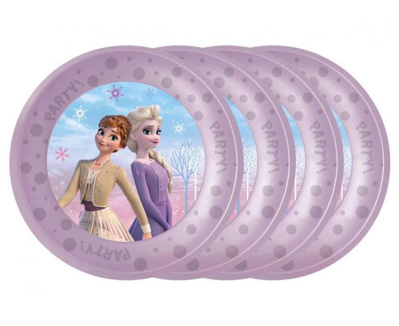 Genbrugelig Frozen plast tallerken, 4 stk.