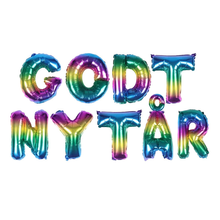 "Godt nytår" foliesæt, 35 cm.