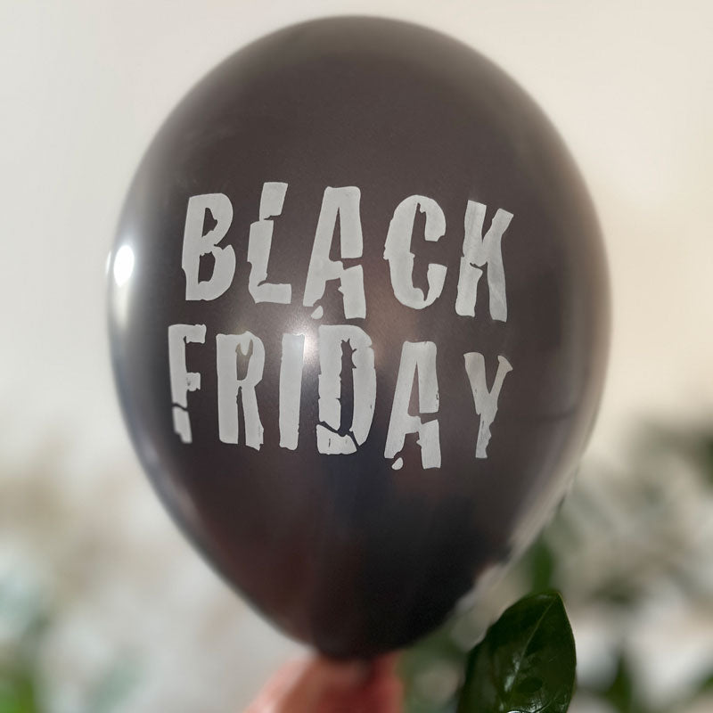 Black Friday Ballon 12", Grafitsort latex